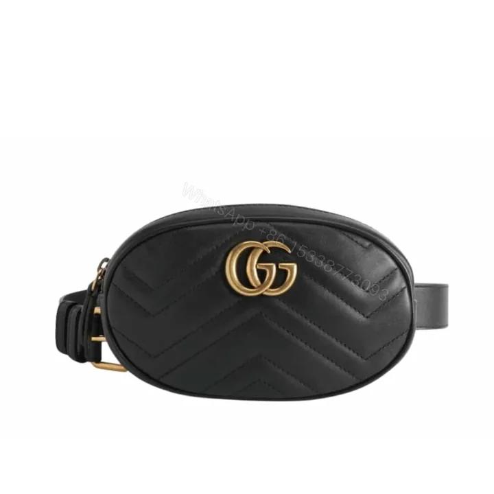 View 1 of Gucci GG Marmont Matelasse Belt Bag Black 18Cm