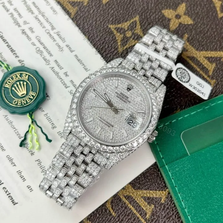 View 1 of Datejust 41mm Super Clone Custom Full Moissanite Diamonds