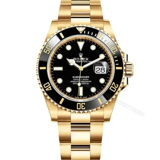 View 1 of Replica Rolex Submariner Gold/Black