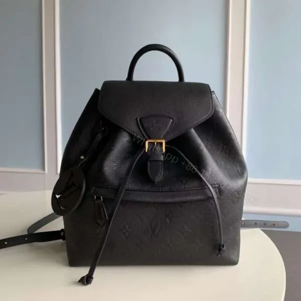 View 1 of Louis Vuitton LV Montsouris PM Backpack Black With Lock Gold 27x33cm