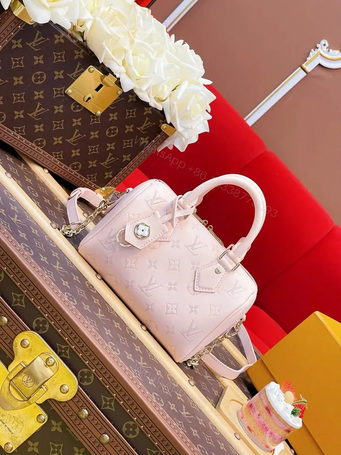 View 1 of Louis Vuitton Speedy 20 in pink Monogram Empreinte