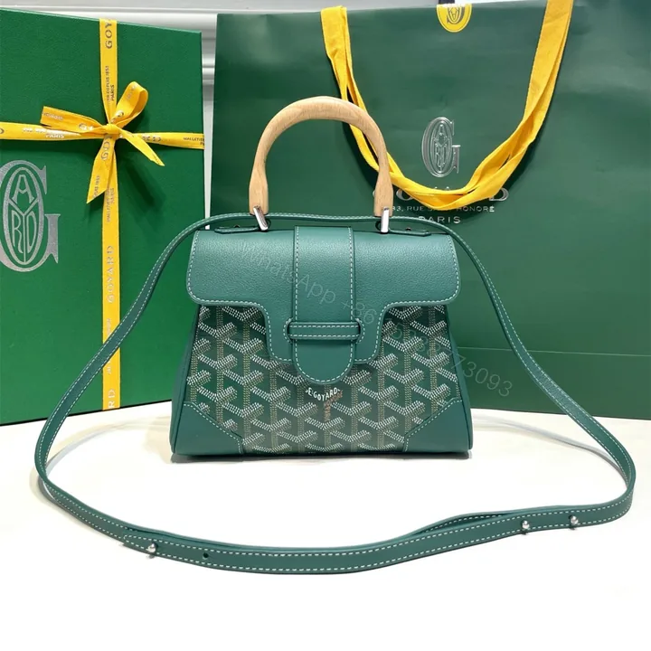 View 1 of 高仿Goyard*SAIGONR櫸木手柄單肩包綠色免檢版