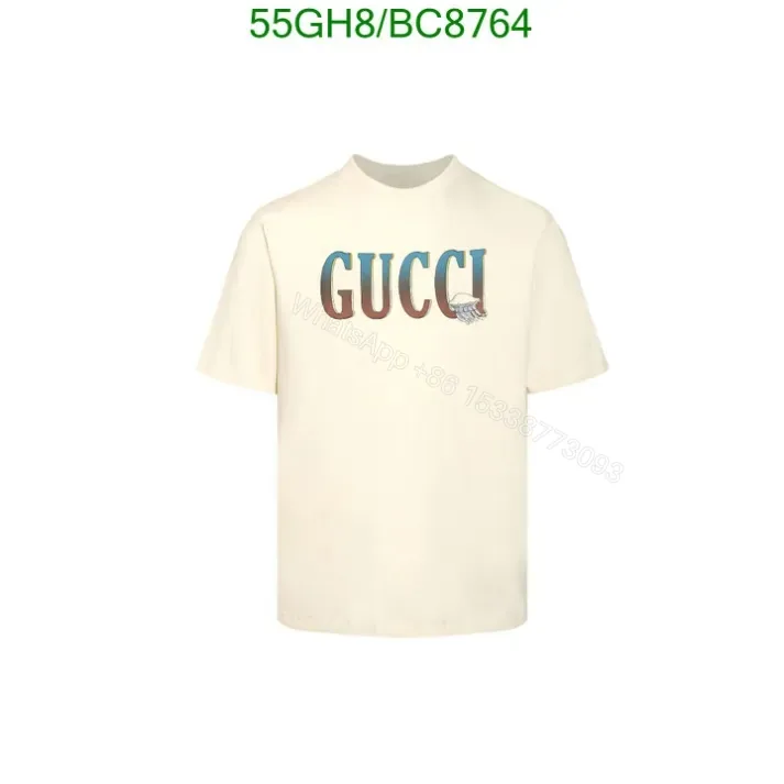 View 1 of Gucci Logo White Cotton T Shirt Replica- Model BC8764