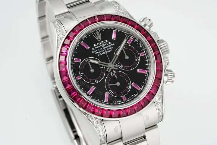 View 1 of Stunning black pink daytona replica 40MM Ruby Bezel Edition RG-DAYTONA-BLACK-PINK-RUBY