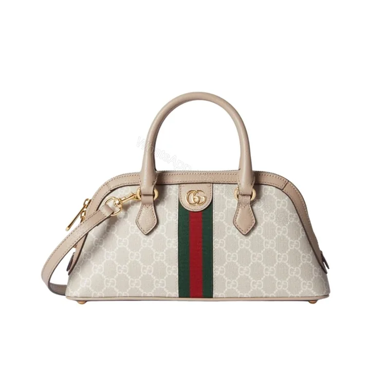 View 1 of Gucci Ophidia Small Top Handle Bag Beige And White 30Cm
