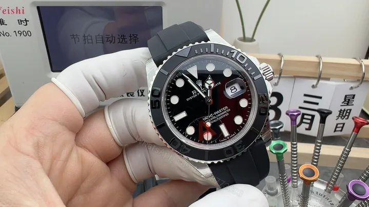 View 1 of ROLEX 高仿 男款 Yacht-Master 藍面鋼帶款 經典潛水腕錶