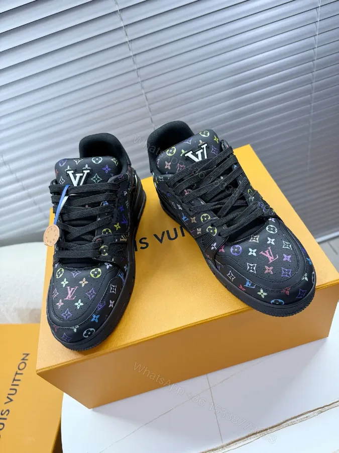 View 1 of Multicolor LV Monogram High-Top Sneakers with Luxury Comfort