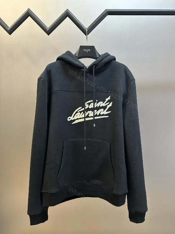 View 1 of Black Premium Hoodie: Luxe Logo, Cozy Fleece, Classic Pullover
