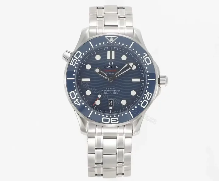 View 1 of Omega Seamaster Diver 300M Co-Axial Master Chronometer 42mm Stainless Steel Watch with Blue Ceramic Bezel and Dial