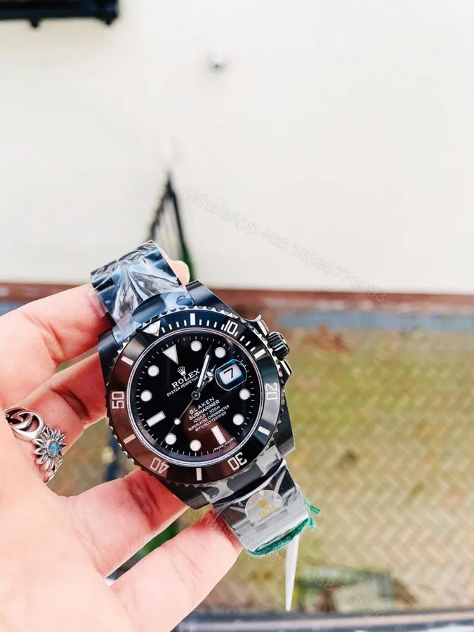 View 1 of V6F FACTORY 1:1 Rolex Submariner 116610 PVD Best Edition Blaken All Black Ceramic 904L Steel A2824