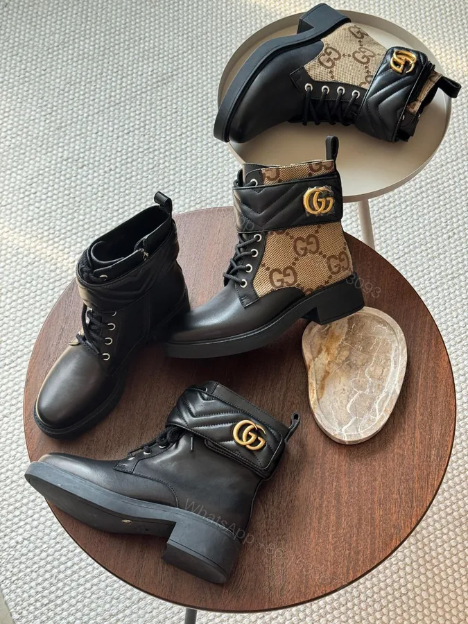 View 1 of GUCCI Lace-up boots GG SUPREME