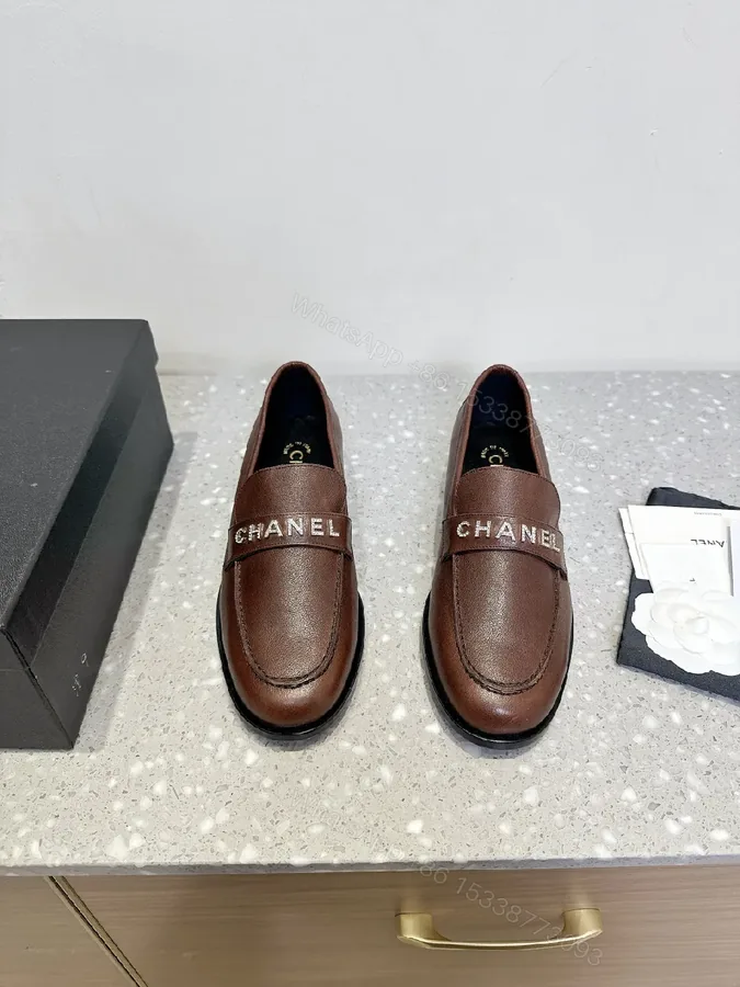 View 1 of Brown Leather Brogue Loafers with Signature Band — Premium Style Footwear