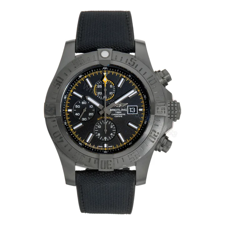 View 1 of Breitling Super Avenger II Black Steel M133711A/BF30 Replica