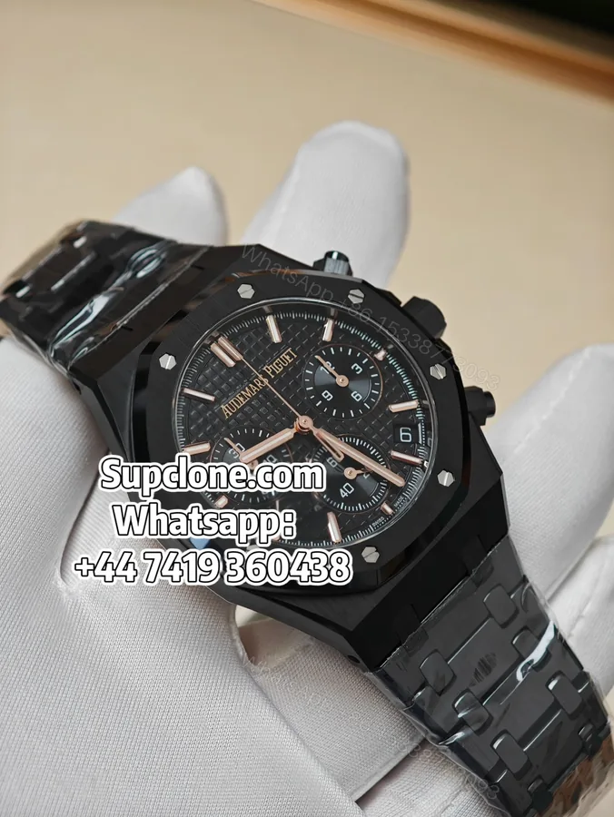 View 1 of Audemars Piguet Super Clone Royal Oak Ceramic Black Dial 26240 Chronograph 41mm