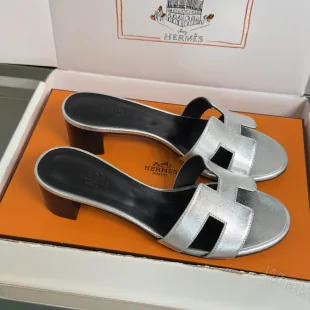 View 1 of Hermes Oran Replica Heels In Silver
