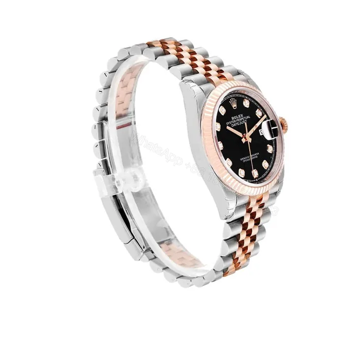 View 1 of Rolex Datejust 126231 Super Clone : Everose Rolesor Fluted Bezel Chocolate Dial 36mm