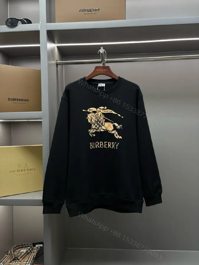 View 1 of Black Cotton Crewneck Sweatshirt with Metallic Crest Print, Modern Heritage, All‐Day Comfort