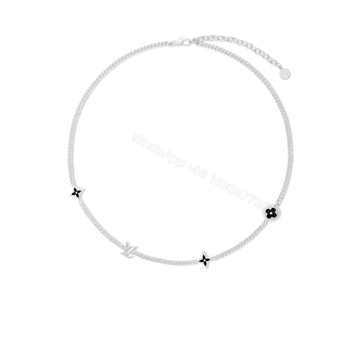 View 1 of LOUIS VUITTON LV SPIKE CHARMS NECKLACE SILVER M01717