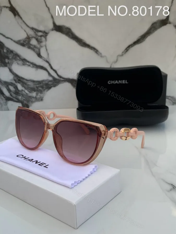 View 1 of Chanel Cat-Eye Pink Sunglasses Plastic Frame