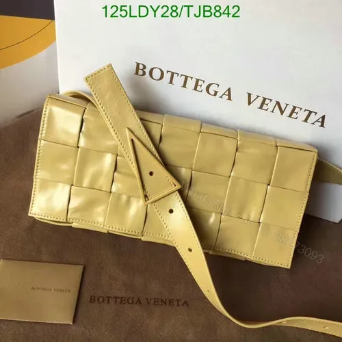 View 1 of Bottega Veneta Yellow Intrecciato Stretch Cassette Bag in Buttercup FF2028