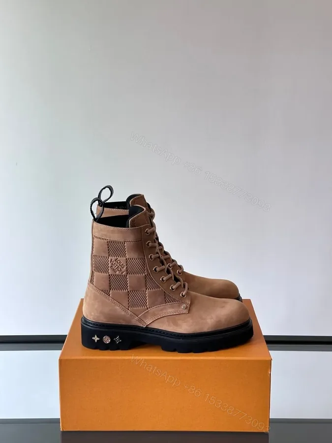 View 1 of LV Men Beige Nubuck Leather Boots