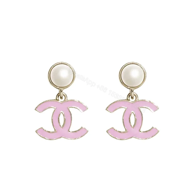 View 1 of CHANEL PENDANT EARRINGS PEARLY WHITE AND PINK ABF397 B19975 NAFTT