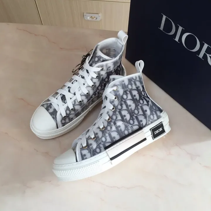 View 1 of Monochrome Dior High-Top Sneakers: Signature Texture
