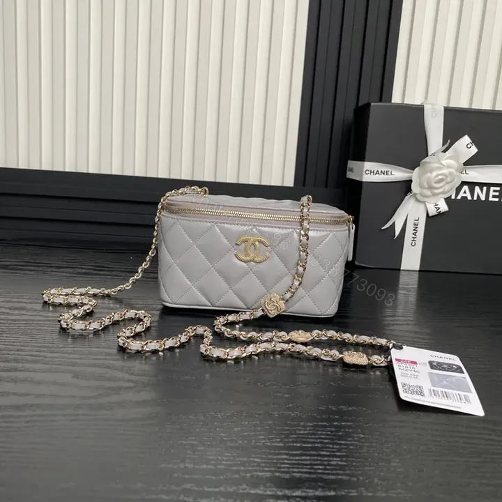 View 1 of Quilted Compact Crossbody â€“ Gold HW, Mini Chanel-Inspired Luxury