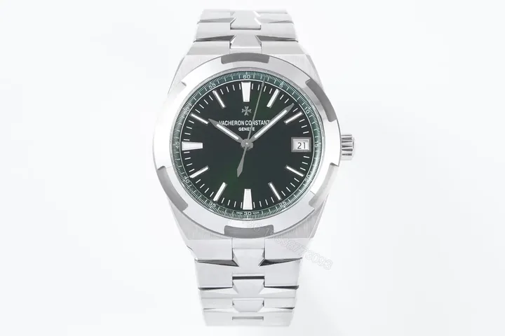 View 1 of JJ Factory Vacheron Constantin Overseas Ultra-Thin Stainless Steel Watch with Green Dial and Date Display