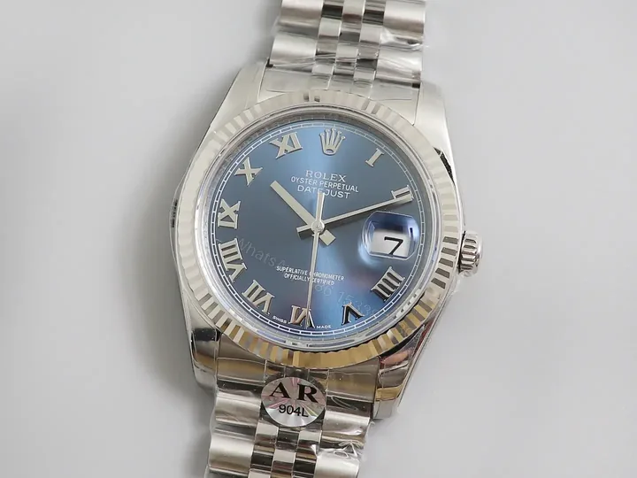 View 1 of Rolex Datejust 41 Stainless Steel Fluted Blue – Roman Dial Jubilee 126334-0026