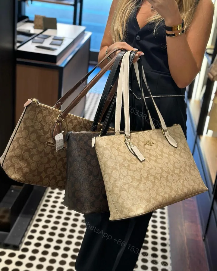 View 1 of Coach Signature City Top Zip Tote Bag First Copy | Premium Replica Designer Handbag