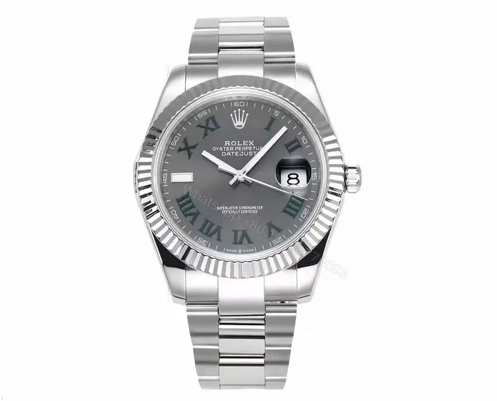 View 1 of OW Factory Clean Factory Rolex Datejust 41mm Silver Grey Dial Watch