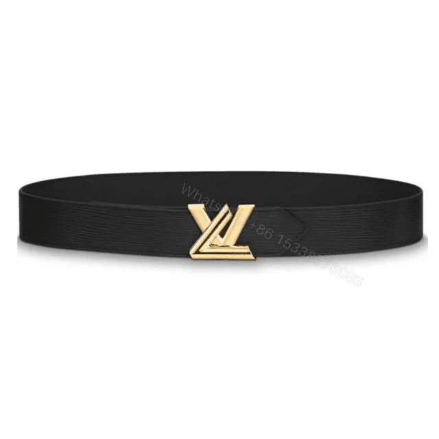 View 1 of LOUIS VUITTON EPI LEATHER LV TWIST 40MM BELT M0068W BLACK – B138