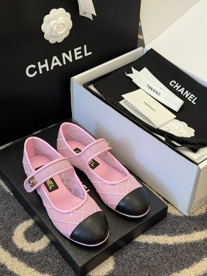 View 1 of Soft Pink Mesh Mary Janes - Quilted, Cap Toe, All-Day Comfort