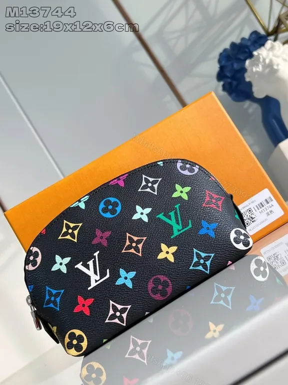 View 1 of Rainbow Monogram Pouch: Compact Luxe Organizer, All-Purpose Utility