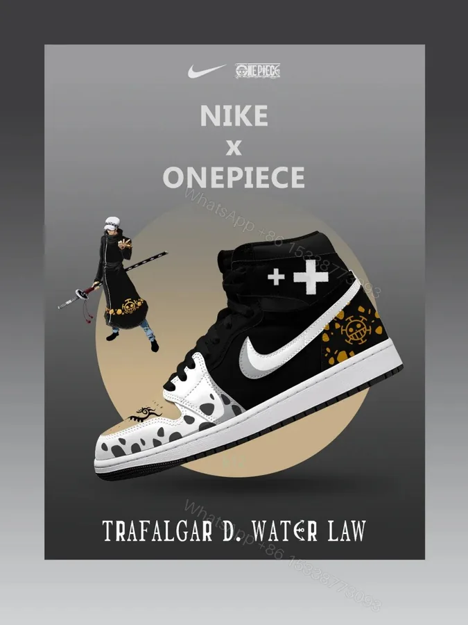 View 1 of Trafalgar D. Water Law V.2 Custom High-Top Jordan 1