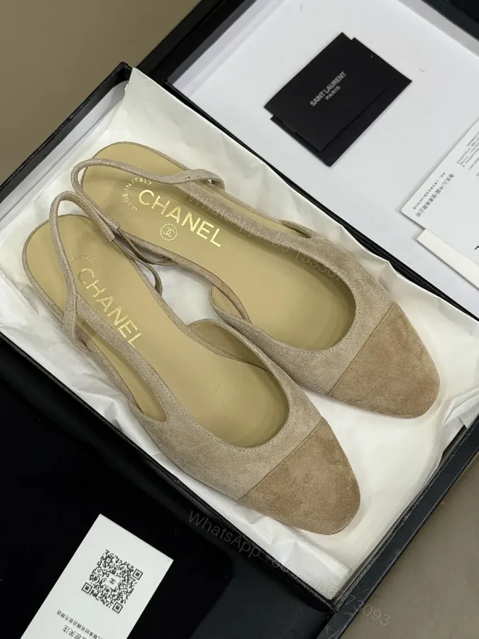 View 1 of Neutral Suede Slingback Flats: Elegant All-Day Comfort