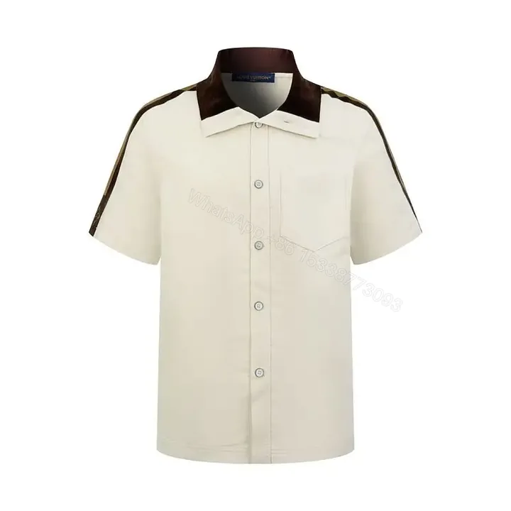 View 1 of Cream/off-white Western-Style Shirt with Chest Pocket and Brown Accents