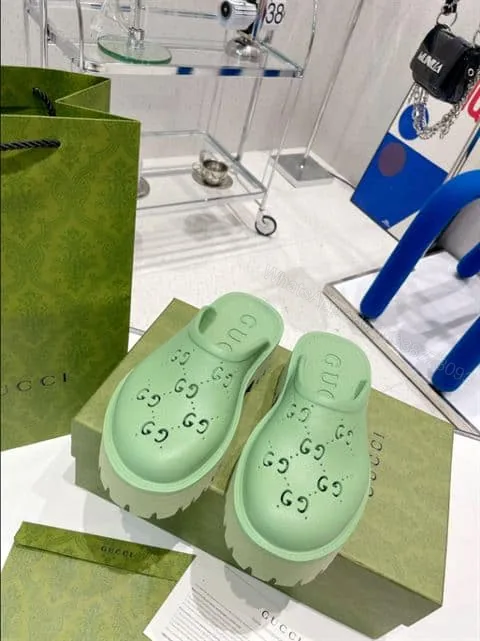 View 1 of GUCCI WONMEN’S PLATFORM PERFORATED G SANDAL – SDG019
