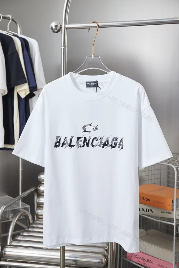 View 1 of Balenciaga A貨 字母印花短袖T恤 潮流設計寬鬆休閒上衣 白色