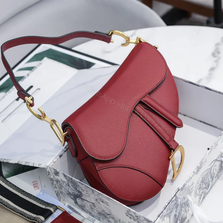 View 1 of Saddle Bag with Strap Grained Calfskin