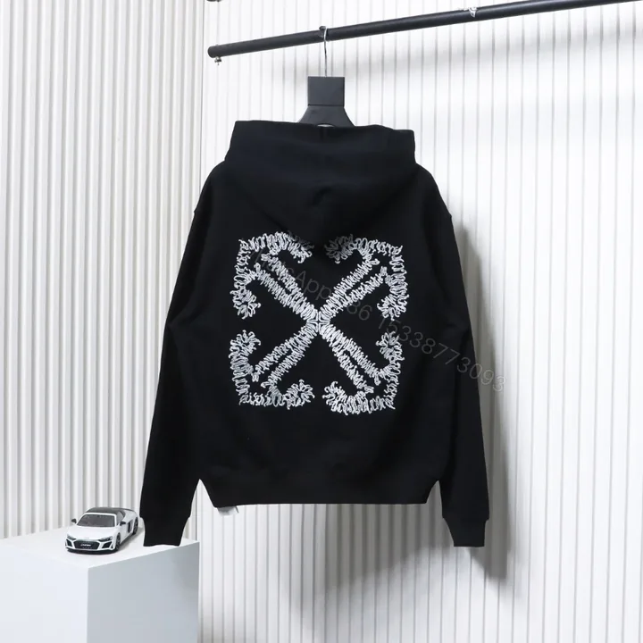 View 1 of Off-White White Embroidered Arrow Hoodie