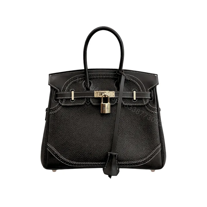 View 1 of Hermès Birkin 25 Gold Hardware Pebbled Leather Black 25Cm