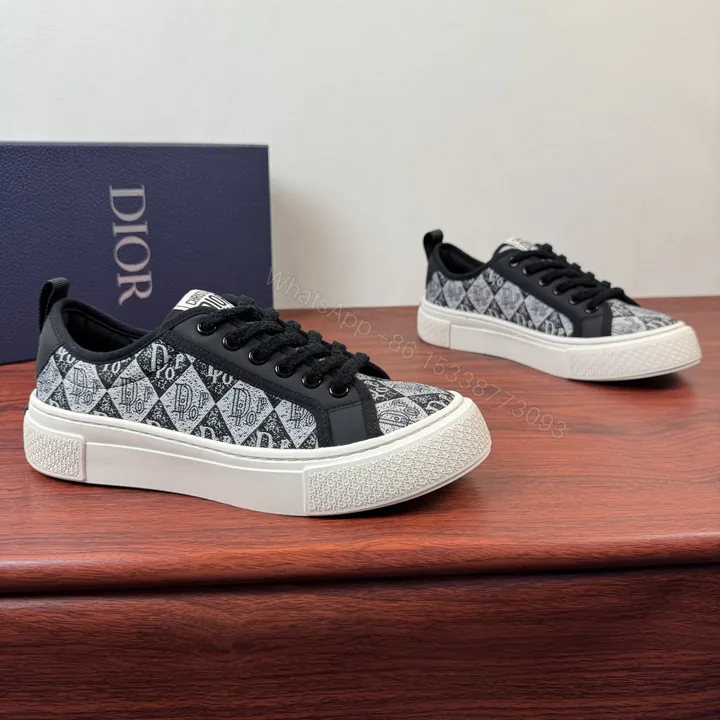 View 1 of Dior 原單老花厚底休閒鞋 黑色拼接運動百搭款