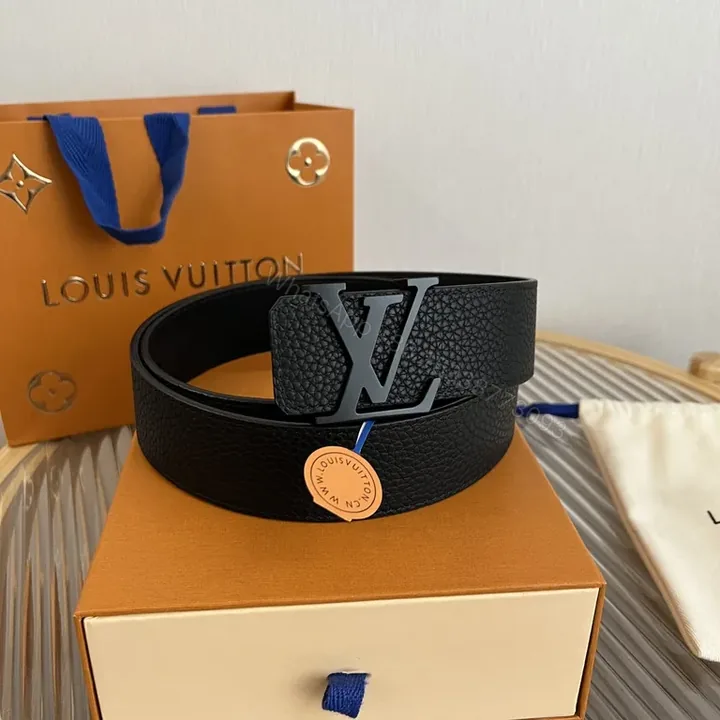 View 1 of Bold Mono Chic Leather Belt with LV Detailing (60 chars)