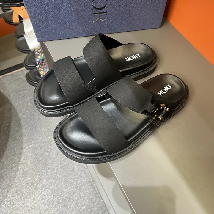 View 1 of Bold Textured Straps Black Leather Sandals: Minimalist Luxury
