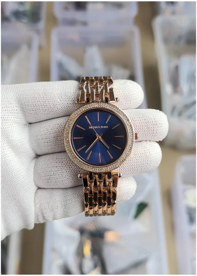 View 1 of First Copy Michael Kors Darci Rose Gold Blue Dial Women’s Analog Watch