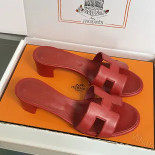 View 1 of Hermes Replica Oran Heels – RED