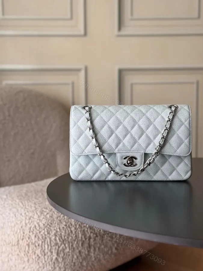 View 1 of Soft Hourglass Quilted Bag in Pale Blue - Everyday Luxury