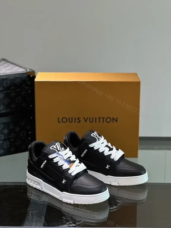 View 1 of Louis Vuitton-Inspired Panelled High-Tops: Luxury Streetwear Sneakers